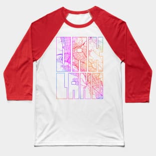 Oakland, California, USA City Map Typography - Colorful Baseball T-Shirt